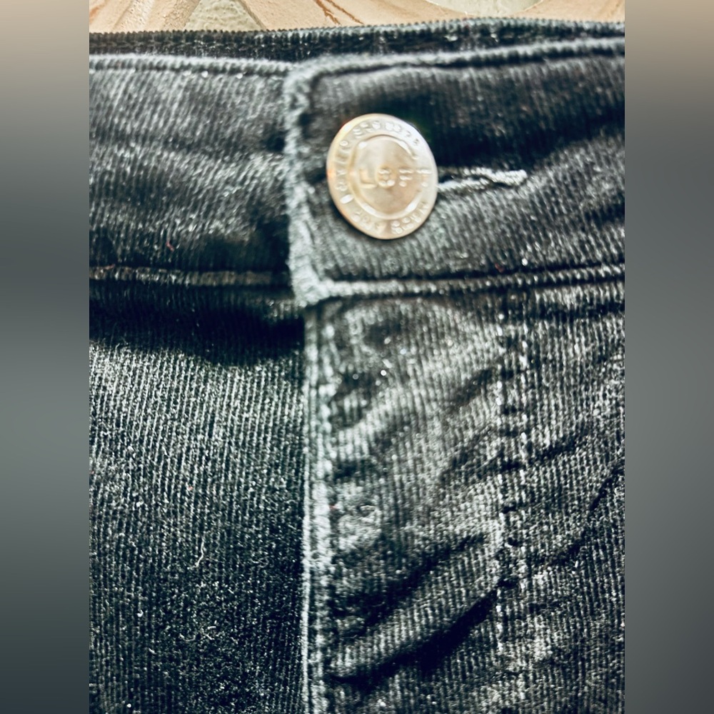 LOFT Black Corduroy Curvy High Waist Slinny Pants - Picture 6 of 10